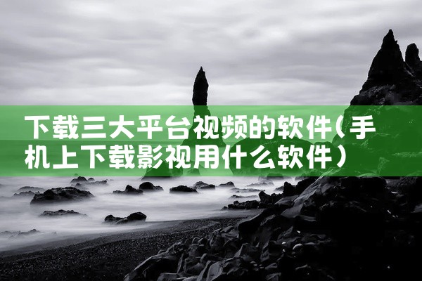 下载三大平台视频的软件