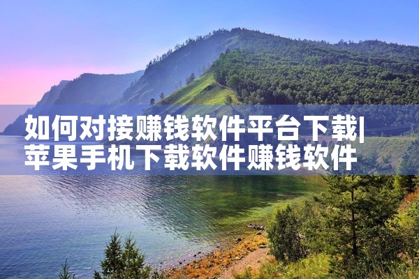 如何对接赚钱软件平台下载