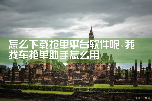 怎么下载抢单平台软件呢