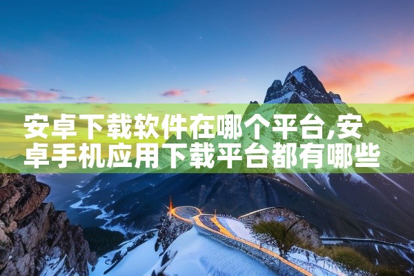安卓下载软件在哪个平台
