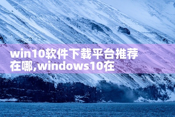 win10软件下载平台推荐在哪